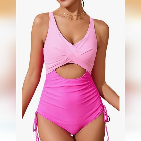 NWT One Piece Tummy Control Cutout Swimsuit - Picture 1 of 7